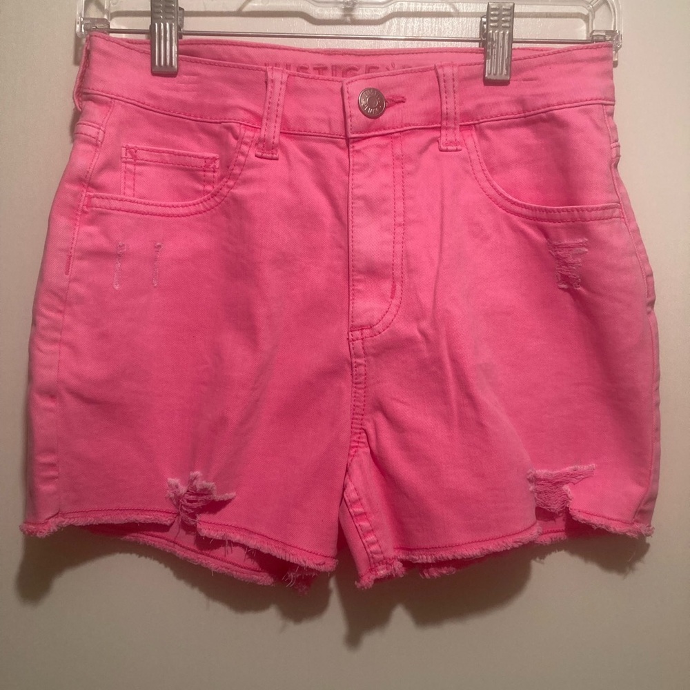 Justice Pink Distressed Girls  Shorts